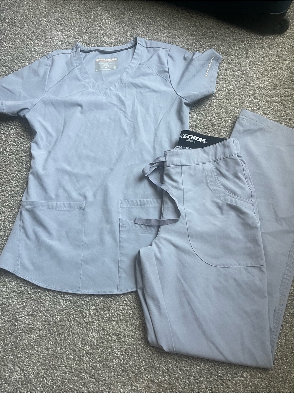 Sketcher Scrubs- Cloud Gray- V Neck and Straight Leg